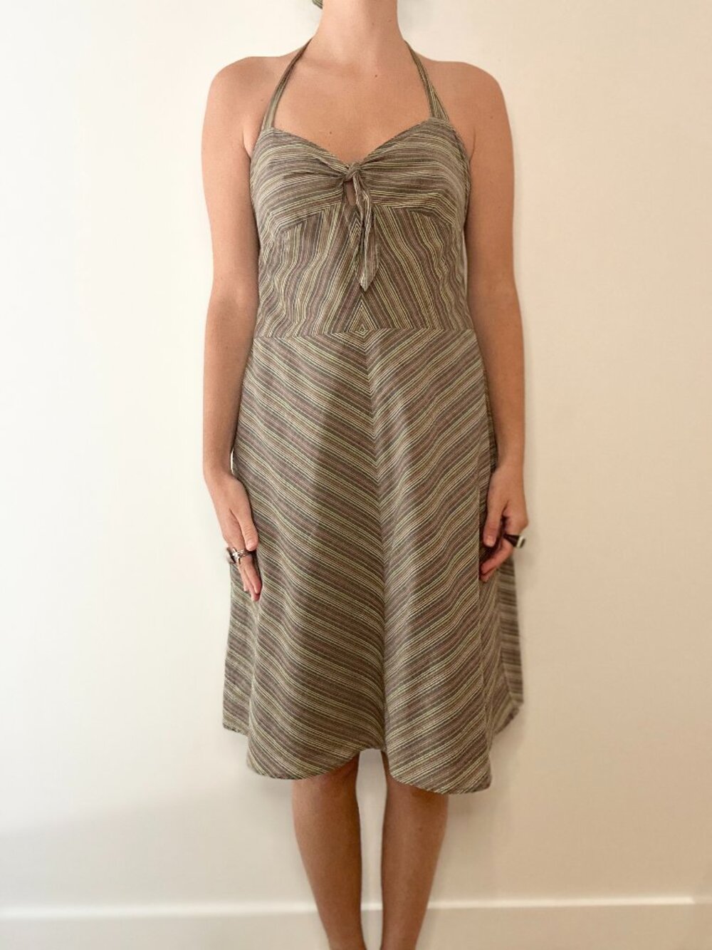 LUX Colourful halterneck midi dress